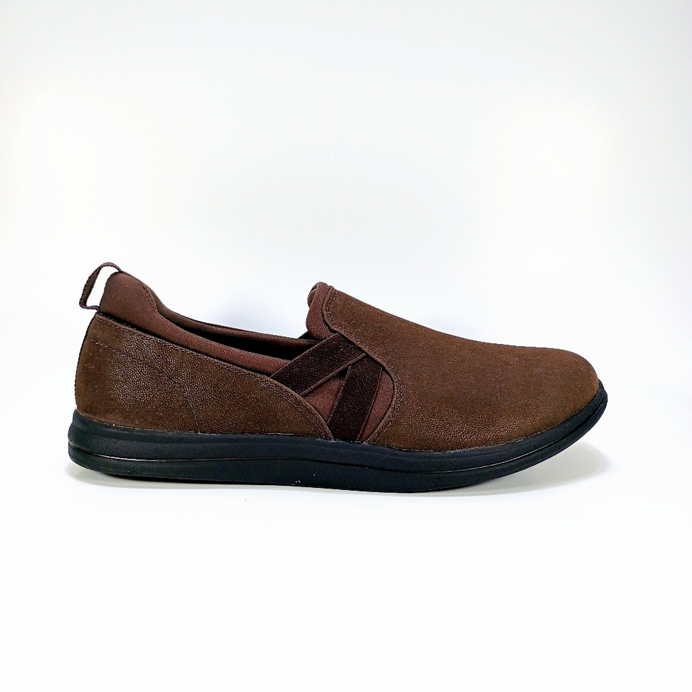Clarks Breeze Bali Womens Size 8.5 Brown Textile Slip On Loafers Shoes